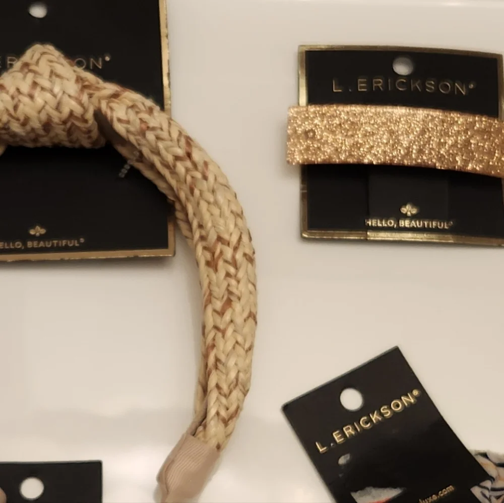 L.Erickson Set of  headband, Ties, Clip New